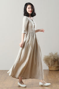 Women's Summer Swing Linen Dress C3207