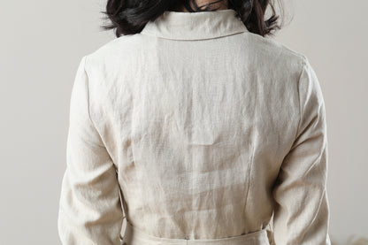 Spring Summer Linen Shirt Dress C3209