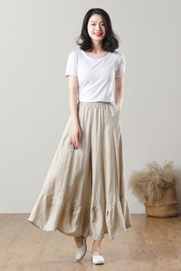 Women's Summer Ruffle Linen Pants C3210