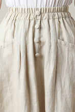 Load image into Gallery viewer, Long Elastic Waist Linen Skirt C3211
