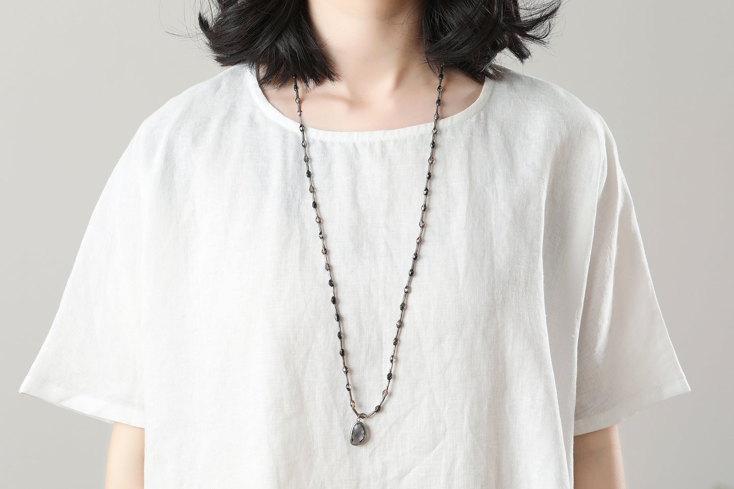 Women's Asymmetrical Linen Tops C3214