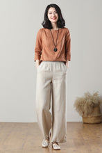 Load image into Gallery viewer, High Waist Wide Leg Linen Pants C3216
