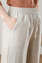 Load image into Gallery viewer, High Waist Wide Leg Linen Pants C3216
