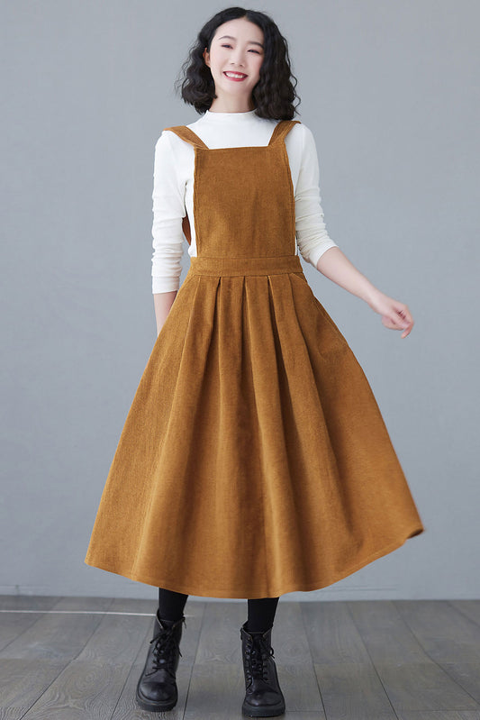 Vintage Inspired Long Apron Dress C2622