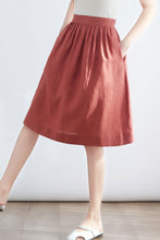 Load image into Gallery viewer, Women Casual Linen Midi Summer Minimalist Skirt C2700#CK2200129
