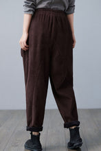 Load image into Gallery viewer, Retro Winter Thicken Corduroy Pants Women, Elastic Waist Harem Pants  C251001
