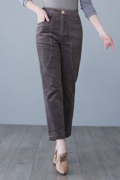 High Elastic Waist Pants with Pocket C2623