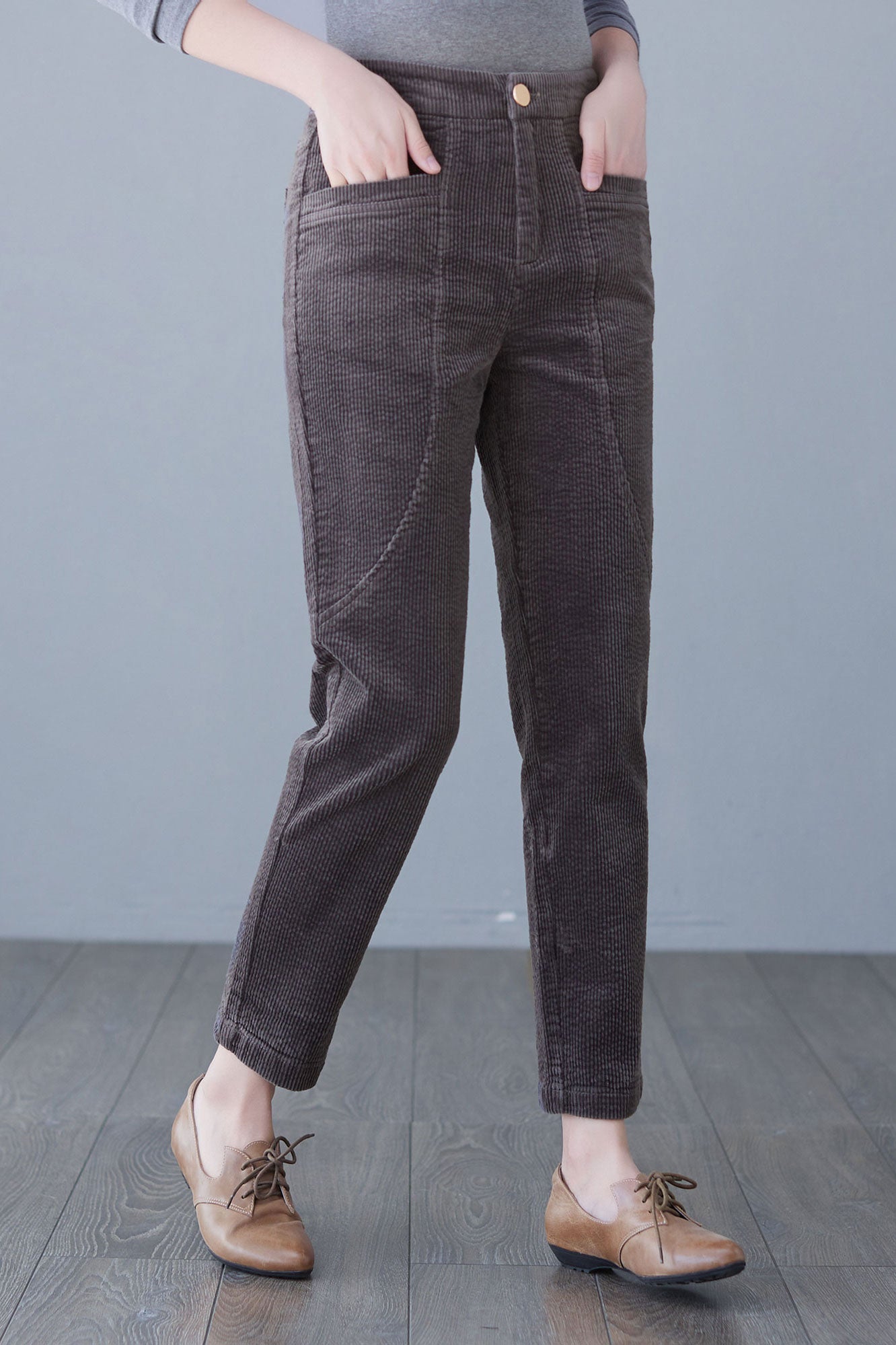 High Elastic Waist Pants with Pocket C2623