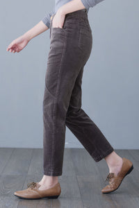 High Elastic Waist Pants with Pocket C2623