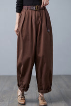 Load image into Gallery viewer, Vintage Inspired Loose Cotton Tapered Pants Women C2511
