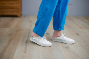 Casual Blue Linen Pants For Women C2261#YY05192