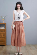 Load image into Gallery viewer, Pink Casual Long Linen Skirt for Women C2263#YY05138
