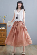 Load image into Gallery viewer, Pink Casual Long Linen Skirt for Women C2263#YY05138
