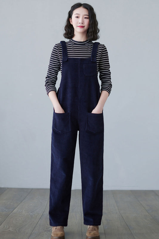 Plus Size Corduroy Overalls Women C2494