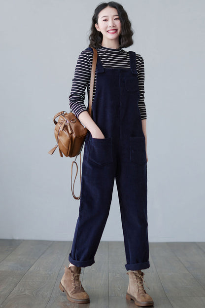 Plus Size Corduroy Overalls Women C2494