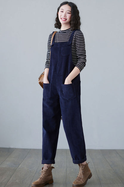 Plus Size Corduroy Overalls Women C2494