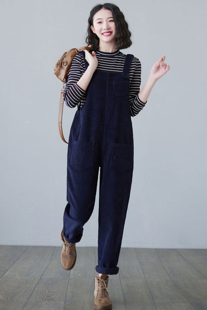 Plus Size Corduroy Overalls Women C2494