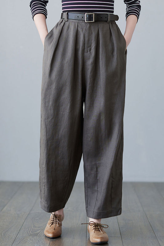 Loose Linen Pants Wide Leg Women C2495