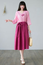Load image into Gallery viewer, Casual Long Patchwork Linen Dress For Women C2282#YY05126
