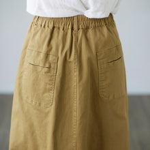 Load image into Gallery viewer, High Waisted A Line Midi Cotton Skirt C2284#YY04332

