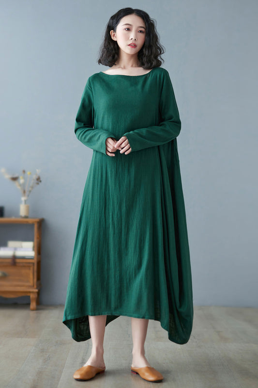 Plus Size Long Linen maxi Dres C2730