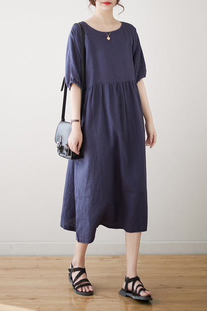 Summer Loose Linen Dress C3176