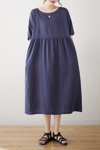 Summer Loose Linen Dress C3176