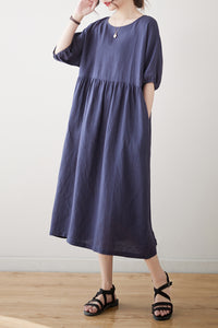 Summer Loose Linen Dress C3176