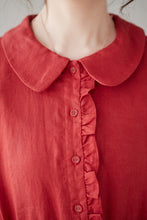 Load image into Gallery viewer, Red Linen Midi Dress C3177
