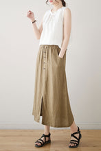 Load image into Gallery viewer, Spring Summer Linen Midi Skirt C3181
