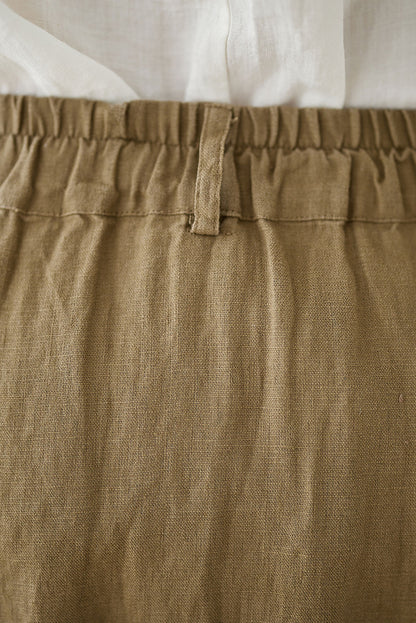 Spring Summer Linen Midi Skirt C3181
