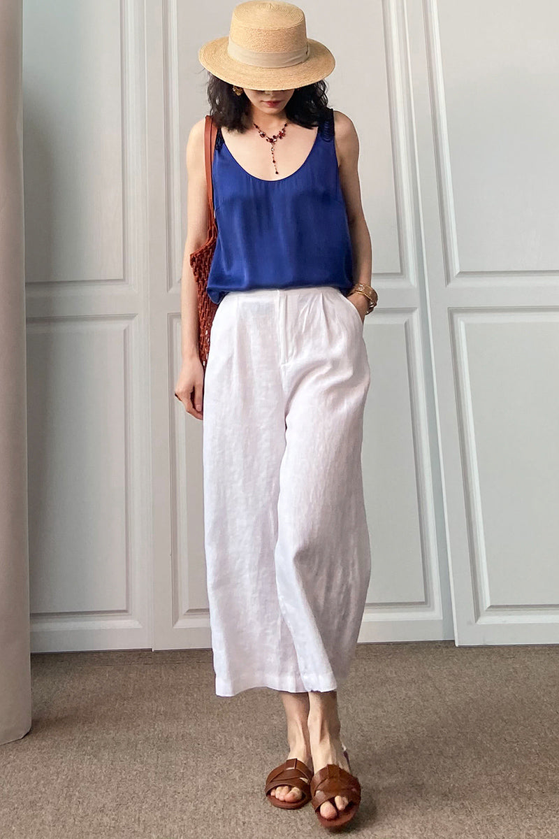 Cotton Linen Wide Leg Women Casual Pants C2892