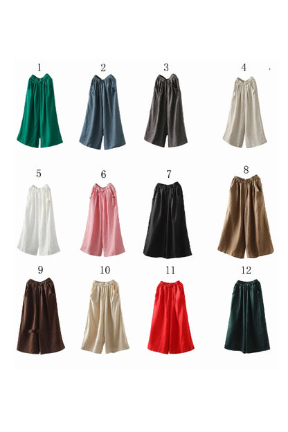 Elastic Waist Loose Linen Pants C1966 #CK2100112