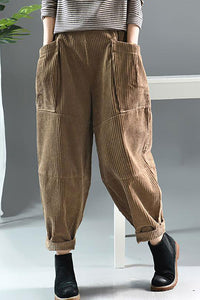 Corduroy baggy pants for women 43A011