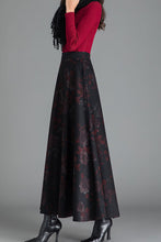 Load image into Gallery viewer, Big Swing A Line Print Wool Skirt Women C2475
