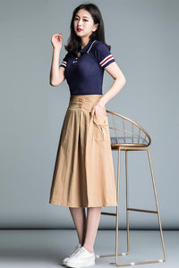 Comfortable simple high waist a-line skirt CYM032-190064