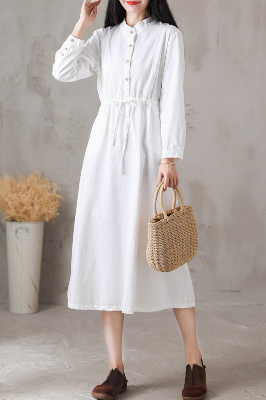 Spring Summer Cotton Vintage-inspired Dress C2826