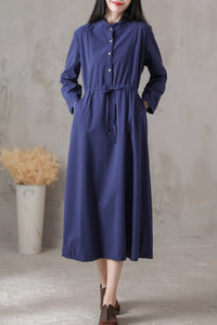Spring Summer Cotton Vintage-inspired Dress C2826