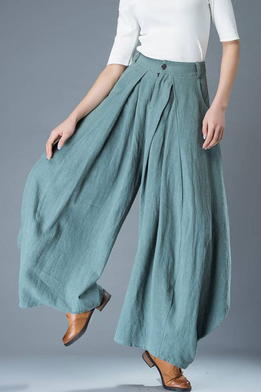 Linen palazzo pants C835