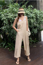 Load image into Gallery viewer, Loose Linen Jumpsuits in Beige C2399

