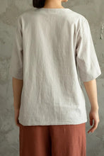 Load image into Gallery viewer, Women&#39;s Loose Short Sleeve Summer Cotton Tops C2864
