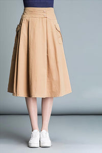 Comfortable simple high waist a-line skirt CYM032-190064
