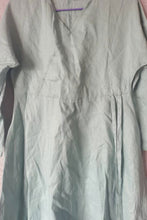Load image into Gallery viewer, Drawstring Waist Long Sleeve Linen Dress C2911#CK
