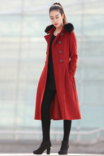 Load image into Gallery viewer, red wool coat
