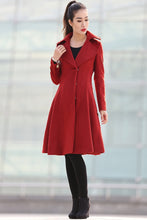 Load image into Gallery viewer, red wool coat
