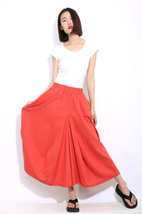women linen skirt