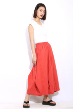 Load image into Gallery viewer, orange linen skirt
