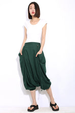 Load image into Gallery viewer, green linen skirt
