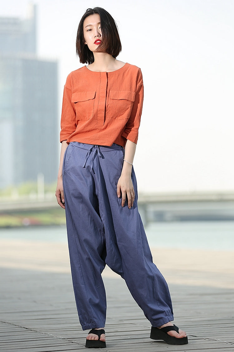 women blue pants