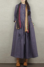 Load image into Gallery viewer, Long linen skirt with loose waist and 9 minute sleeves 190230
